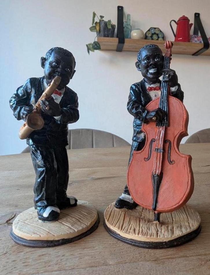2 beelden Amerikaanse Jazz orkest, Verzamelen, Beelden en Beeldjes, Zo goed als nieuw, Mens, Ophalen of Verzenden