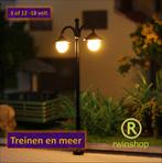 Lantaarn dubbel N-spoor warmwit 4,5cm hoog 3volt of 12-16v., Overige merken, Gelijkstroom, Brug, Tunnel of Gebouw, Nieuw