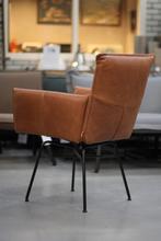 Luxe eetkamerstoel Sanne Jess Design leer cognac draaibaar, Ophalen, Bruin, Zo goed als nieuw, Metaal