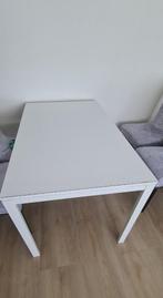 Witte eettafel, Ophalen, Gebruikt, 100 tot 150 cm, 50 tot 100 cm