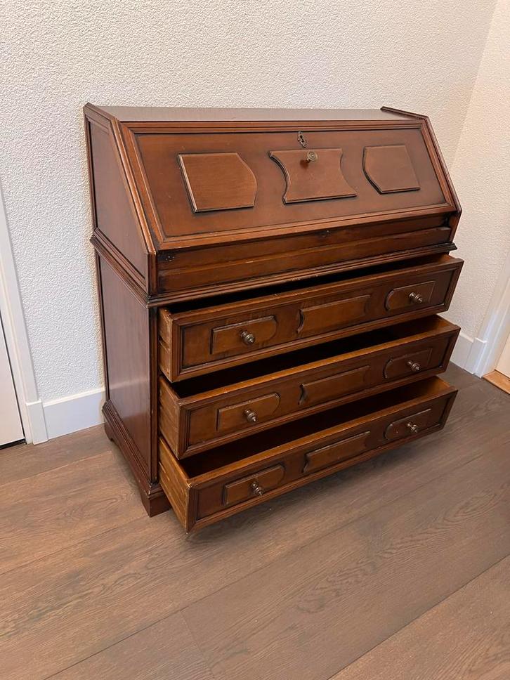 Antieke secretaire met lades, Huis en Inrichting, Kasten | Buffetkasten, Gebruikt, 100 tot 150 cm, 50 tot 100 cm, 25 tot 50 cm