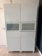 Mooie tweedelige besta kast ikea met glazen deuren, 100 tot 150 cm, Ophalen of Verzenden, 150 tot 200 cm, 25 tot 50 cm