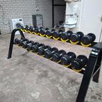 Rubber Dumbells Set 2 kilo tot 20 kilo + Dumbellrek, Ophalen, Zo goed als nieuw, Dumbbell
