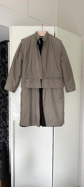 Lange winter jas oversized; bruine borg voering; mt 36/38 beschikbaar voor biedingen