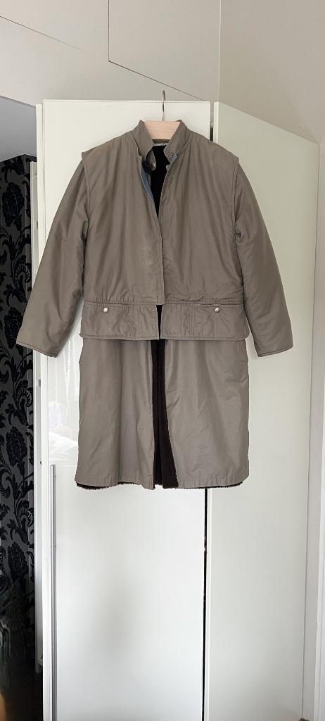 Lange winter jas oversized; bruine borg voering; mt 36/38, Kleding | Dames, Jassen | Winter, Zo goed als nieuw, Maat 36 (S), Groen