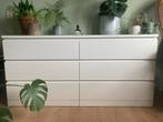 IKEA Malm ladekast + glasplaat – wit – als nieuw, 5 laden of meer, Zo goed als nieuw, Minder dan 100 cm, 25 tot 50 cm