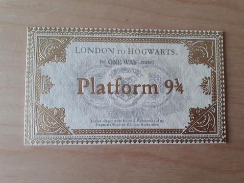 Trein ticket platform 9 3/4 Harry Potter, Verzamelen, Harry Potter, Nieuw, Replica, Ophalen of Verzenden