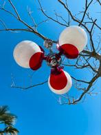 1960’s Sputnik Chrome met Glazen Bollen en rood Plexiglas, Ophalen of Verzenden, Glas, Space Age / Design / Sputnik / Seventies
