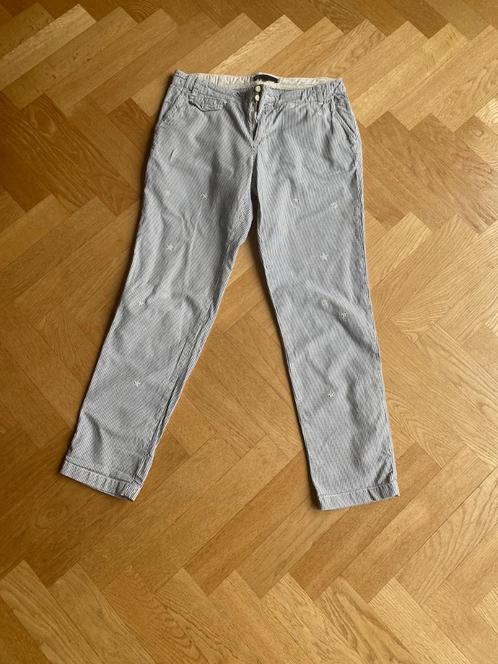 Blauw wit gestreepte zomer broek WE mt 36, Kleding | Dames, Broeken en Pantalons, Gedragen, Maat 36 (S), Blauw, Driekwart, Ophalen of Verzenden