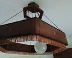Art deco houten hanglamp, Huis en Inrichting, Lampen | Hanglampen, Ophalen, Gebruikt, Art Deco, 50 tot 75 cm