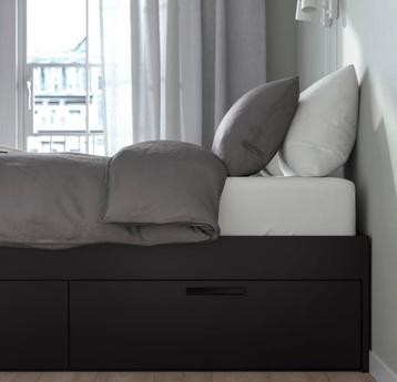 Ikea bedframe lattenbodem brimnes zwart 160x200 - afbeelding 2