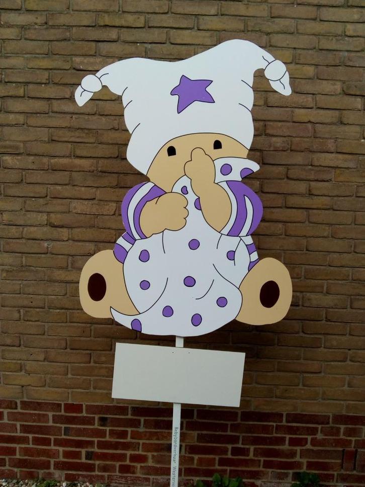 babybordverhuur westervoort, tutbeer paars, geboorteborden, Kinderen en Baby's, Kraamcadeaus en Geboorteborden, Nieuw, Geboortebord