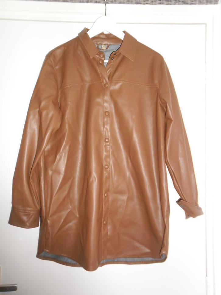 Soyaconcept Bruine Leatherlook Blouse Met Drukknopen Maat L, Kleding | Dames, Blouses en Tunieken, Nieuw, Maat 38/40 (M), Bruin