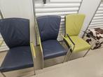 3 Moderne Stoelen Blauw Groen leder, Ophalen, Gebruikt, Overige kleuren, Drie