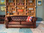 Springvale Chesterfield bank roodbruin GRATIS BEZORGD, Gebruikt, Ophalen of Verzenden, Rechthoekig, Leer
