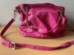 Del Borgo! Prachtige  leren schoudertas, fuchsia roze zilver, Ophalen of Verzenden, Gebruikt, Overige kleuren, Handtas