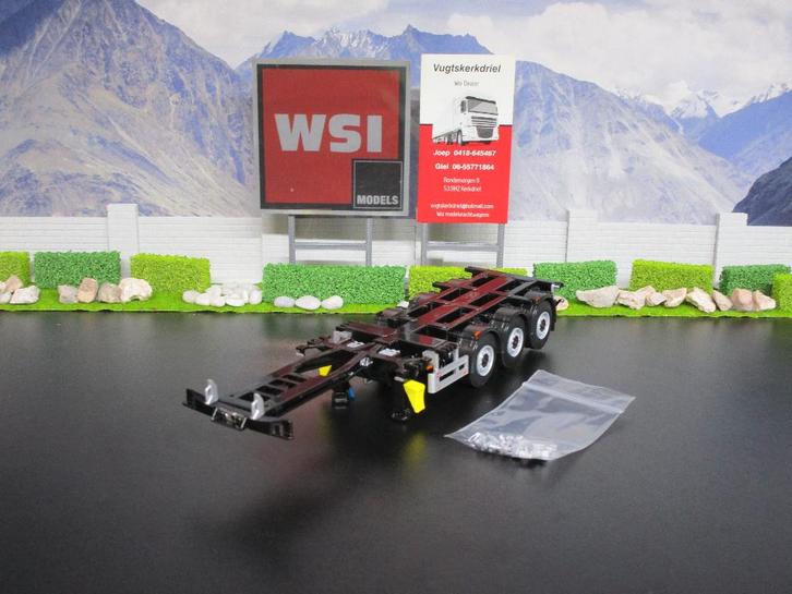 Wsi 03-1010 Uitschuifbare Pacton Container Chassis 3as, Hobby en Vrije tijd, Modelauto's | 1:50, Nieuw, Bus of Vrachtwagen, Wsi