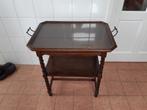 theetafel met los dienblad van glas, Ophalen, Gebruikt, 55 tot 75 cm, 60 cm of meer