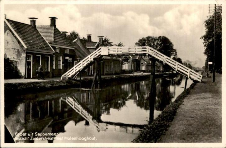 Sappemeer - Groet uit - Gezicht Zuydervaart - Molenhooghout, Verzamelen, Ansichtkaarten | Nederland, Gelopen, Groningen, 1920 tot 1940