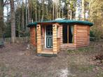 Unieke houten yurt / tiny house incl. keuken + kachel, Ophalen, Zo goed als nieuw