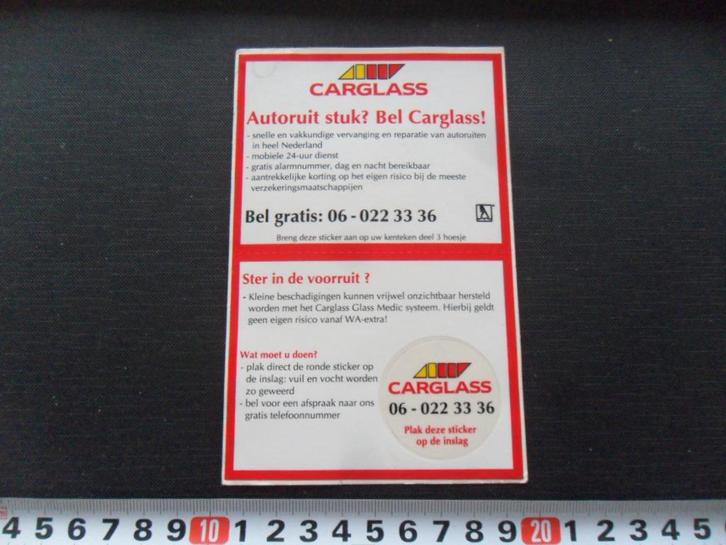 sticker carglass autoruit stuk? bel - auto glas 009*, Verzamelen, Stickers, Zo goed als nieuw, Ophalen