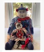 2 x antiek porselein 1950 Blue Delft pop doll Japans Asian, Ophalen of Verzenden, Zo goed als nieuw, X, Pop
