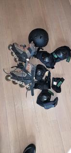 Bauer inline skates met knie pols elleboog beschermers en he, Gebruikt, Bauer, Ophalen of Verzenden, Inline skates 4 wielen