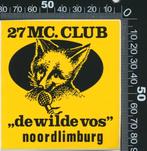 Sticker: 27 MC Club De Wilde Vos - Noord Limburg, Verzamelen, Stickers, Ophalen of Verzenden, Zo goed als nieuw, Film, Tv of Omroep