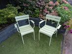 Fermob Luxembourg tuinstoelen met arm Willow Green, Ophalen, Zo goed als nieuw, Aluminium, Stapelbaar
