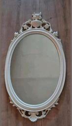 Brocante spiegel Barok shabby chic ovale kuifspiegel, Antiek en Kunst, Ophalen, Ovaal