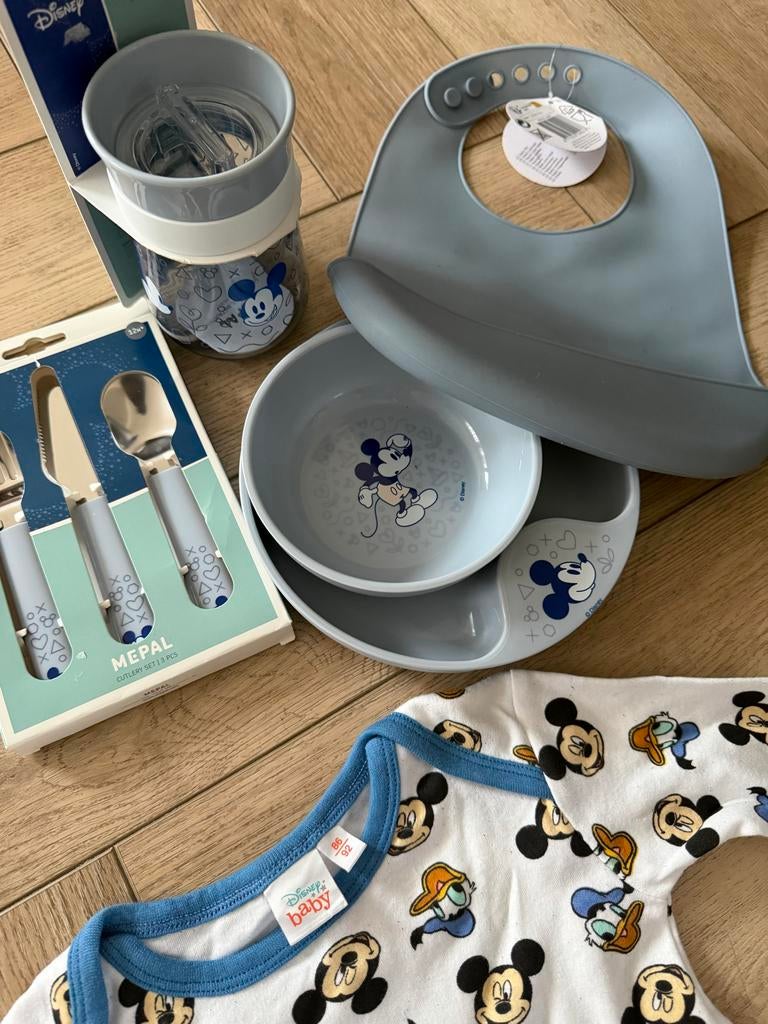 Mickey Mouse Baby Artikelen Set - Blauw, Ophalen of Verzenden, Zo goed als nieuw, Overige typen