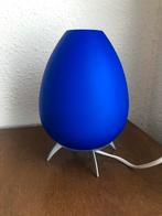 Blauwe tafel lamp, Huis en Inrichting, Lampen | Tafellampen, Ophalen of Verzenden, Nieuw, Glas, Minder dan 50 cm
