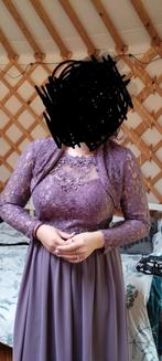 Mooie paarse gala jurk met bijpassend jasje, Ophalen of Verzenden, Zo goed als nieuw, Paars, Galajurk