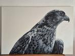 groot schilderij 150cm x 100cm Saker Valk, Antiek en Kunst, Ophalen of Verzenden