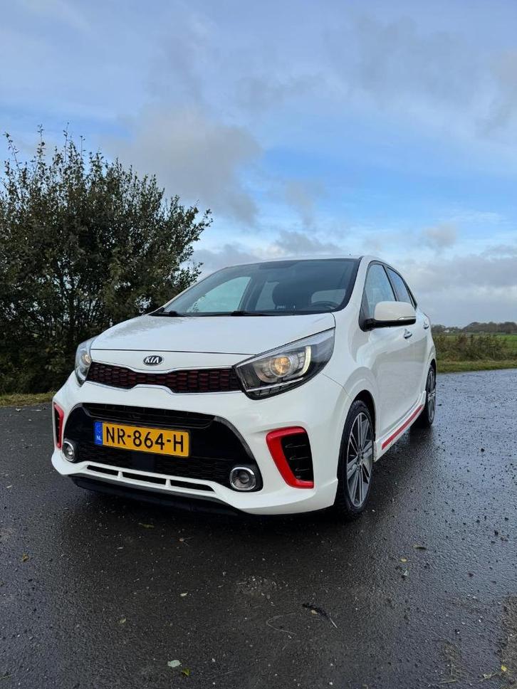 Kia Picanto 1.2 GT-line Cvvt 2017 Wit Apple Carplay, Auto's, Kia, Particulier, Picanto, ABS, Achteruitrijcamera, Airbags, Airconditioning