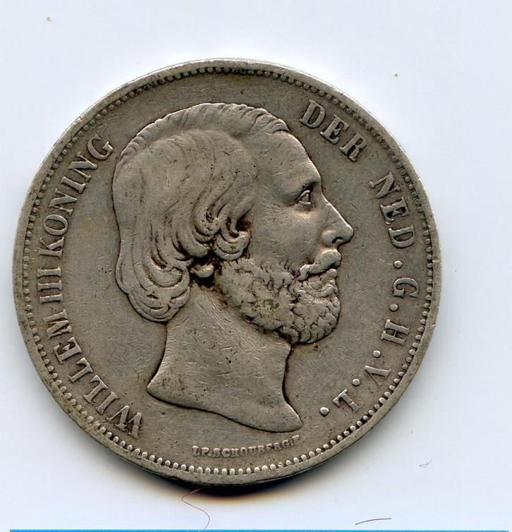 Rijksdaalder 2½ gulden 1870 Zf-, Postzegels en Munten, Munten | Nederland, Losse munt, 2½ gulden, Koning Willem III, Zilver, Ophalen of Verzenden