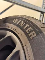 4x mat zwarte velgen met winterbanden 225/55 R17 Range Rover, Auto-onderdelen, Banden en Velgen, Ophalen, Gebruikt, Velg(en), 17 inch