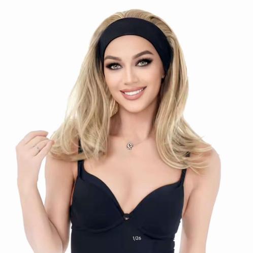 Pruik lang haar in laagjes in blondmix met haarband, Sieraden, Tassen en Uiterlijk, Uiterlijk | Haarverzorging, Nieuw, Pruik of Haarverlenging