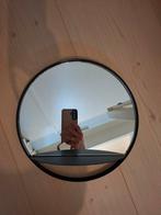 Kleine spiegel met metalen plankje, Minder dan 50 cm, Gebruikt, Rond, Ophalen of Verzenden