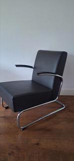 Gispen 405 fauteuil Dutch Originals donkerbruin leer, Ophalen, Bruin, Leer, Zo goed als nieuw