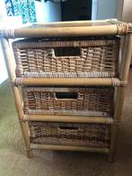 rotan ladenkastje met 3 laden - 15e, Ophalen, Minder dan 50 cm, Gebruikt, Vintage jaren 80. Landelijke stijl/ oosters?