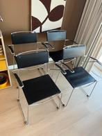 Giandomenico Belotti Italiaans design stoelen - leer chroom, Ophalen, Gebruikt