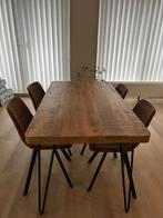 Tafel Loods 5 - mangohout Kick eettafel industrieel triangle, Ophalen, 100 tot 150 cm, 50 tot 100 cm, Zo goed als nieuw