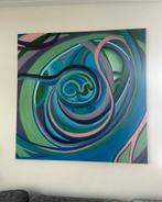 Abstract Olieverfschilderij 120x120cm - Marieke Krista, Ophalen