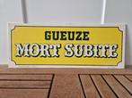 2 bier reclamebordjes Mort Subite, 1x Gueuze en 1x Kriek, Ophalen of Verzenden, Zo goed als nieuw, Reclamebord, Plaat of Schild