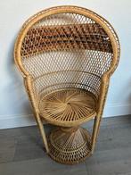 Rotan Pauwenstoel Kinderstoel Vintage, Huis en Inrichting, Stoelen, Ophalen, Gebruikt, Bruin, Riet of Rotan