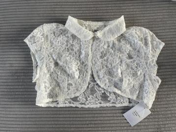 Bianco Evento ivoor Frans kanten bruidsjasje beschikbaar voor biedingen