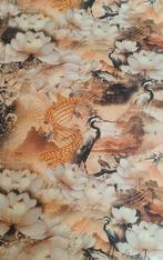 Stenzo  viscose tricot flowered bird, Hobby en Vrije tijd, Stoffen en Lappen, 120 cm of meer, Nieuw, Ophalen of Verzenden, Katoen