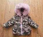 Baby winterjas maat 80/86 met roze imitatie bont kraag, Gebruikt, Meisje, Ophalen of Verzenden, Jasje