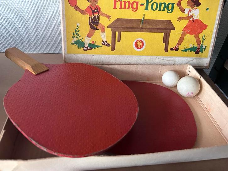 Vintage Pingpong Setje - Tafelbevestiging, Hobby en Vrije tijd, Overige Hobby en Vrije tijd, Gebruikt, Ophalen of Verzenden